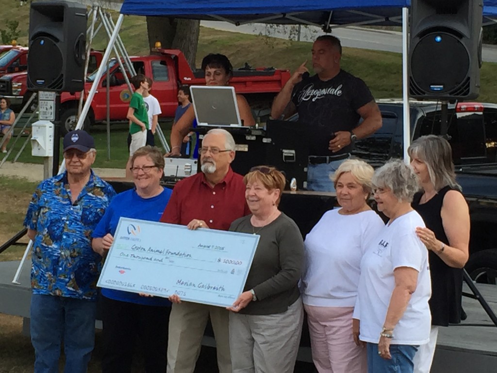 From left to right - Mr. Nixon (husband of Jacqueline Nixon), Mayor Marian Galbraith, Jim Streeter recipient and Board member of GAF, Mary Kelly - President of GAF, Sue Bergeron - Treasurer, Marilyn Goodman - Secretary, Nancy Wilkie - Board member.